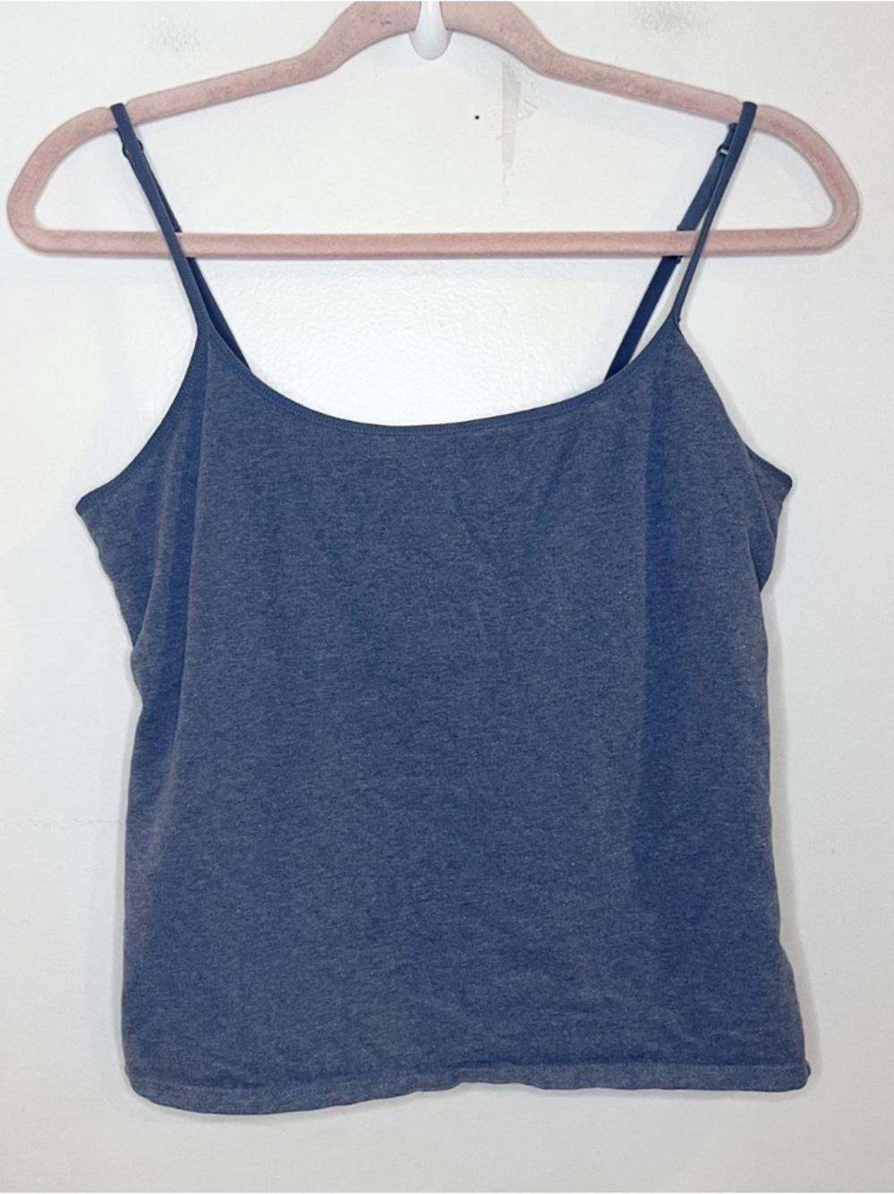 Vtg 2002 Victoria’s Secret Solid Cami Y2K Seamless Tank Shelf Bra Blue Size L